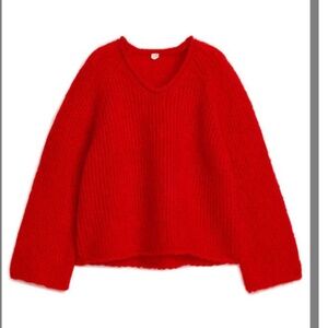 Arket Wool & Mohair Sweater, Red - XS